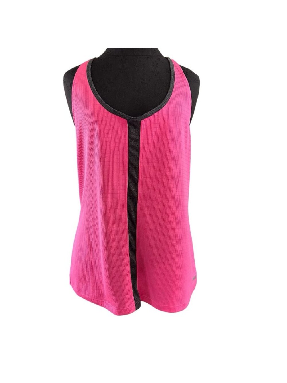 Avia Tank Top XL Pink Textured Athletic Strappy Racerback Yoga Sports Workout